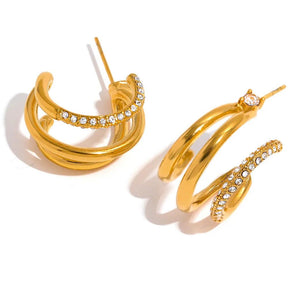Brinco Argola Triplo Banhado a Ouro 18K - Sundian - Sundian