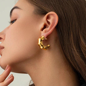 Brinco Bamboo Banhado em Ouro 18K - Sundian - Sundian
