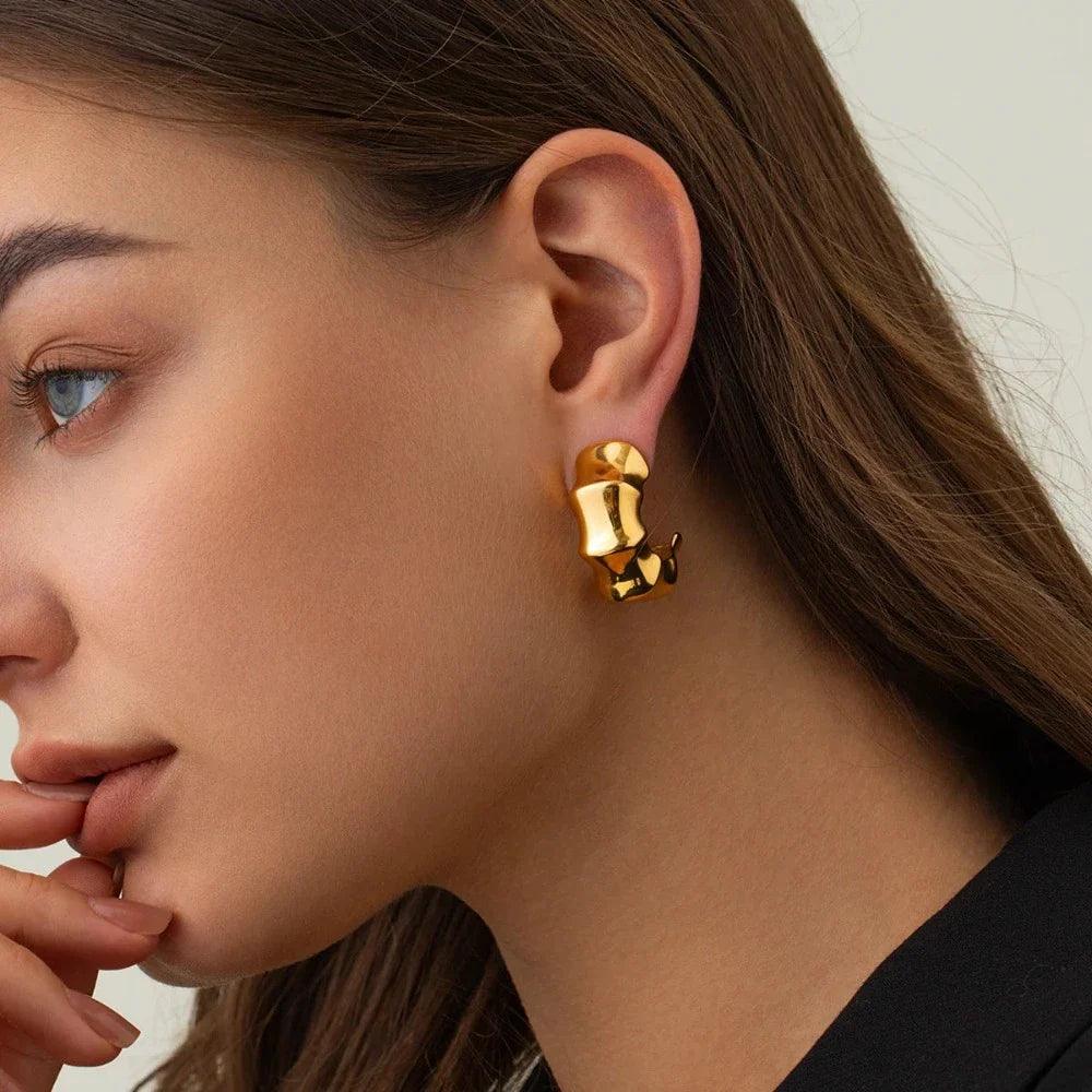 Brinco Bamboo Banhado em Ouro 18K - Sundian - Sundian