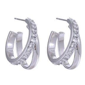 Brinco Duplo com Zircônias Banhado a Ouro 18k - Sundian - Sundian