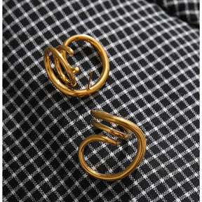 Brinco Geométrico Banhado a Ouro 18K - Sundian - Sundian