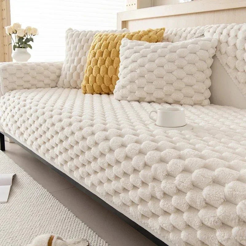 Plush and Non-Slip Winter Sofa Cover