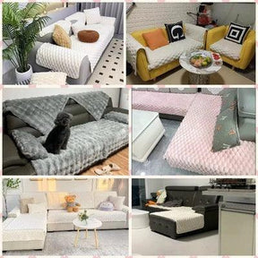 Plush and Non-Slip Winter Sofa Cover
