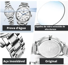 Relógio Casual Masculino OLEVS - Aço inoxidável – Estilo marcante e confortável