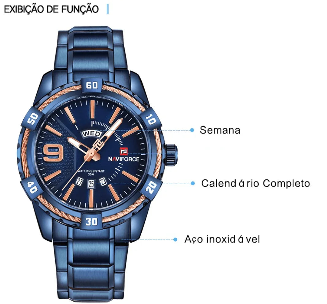 Relógio Casual Masculino Luxury Gold - Original – Elegância e conforto para o dia a dia