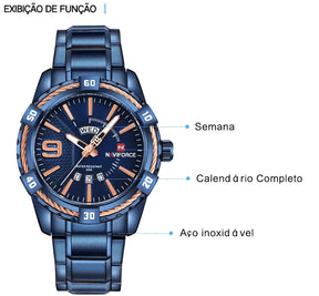Relógio Casual Masculino Luxury Gold - Original – Elegância e conforto para o dia a dia