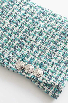 Blazer Tweed Verde Multicolorido – Visual encantador para brilhar - Sundian