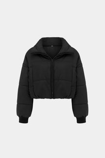 Women's Winter Puffer Coat with Zipper - Soft touch and charming look