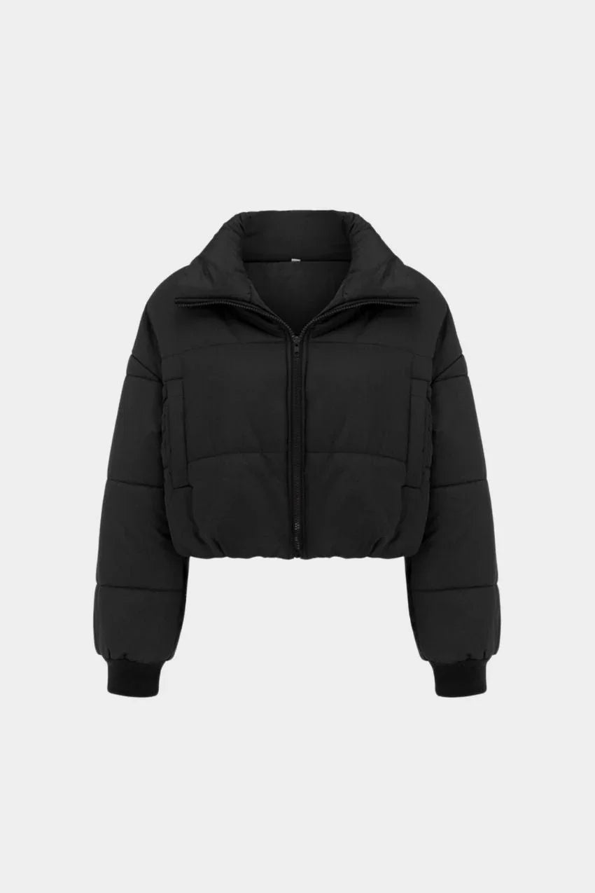 Casaco Puffer Feminino Inverno com Zíper – Toque suave e visual encantador