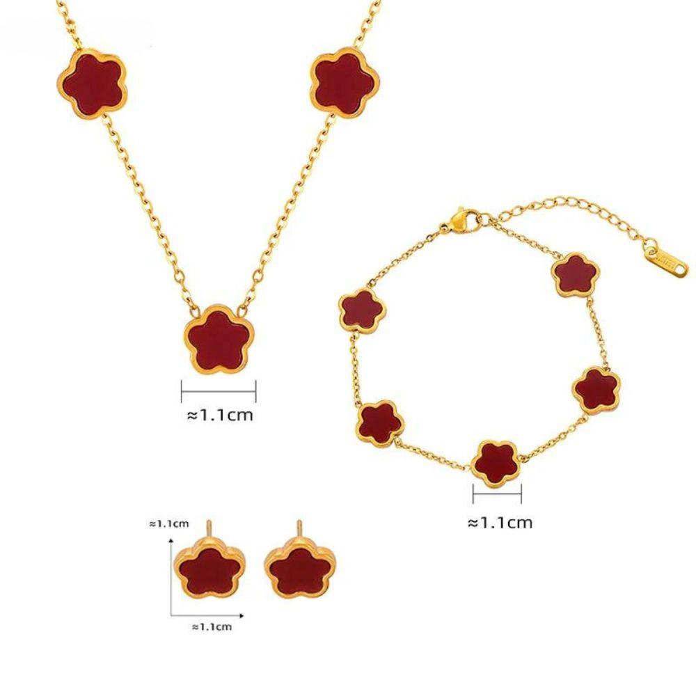 Colar e Pulseira Trevo - Brinde Brinco - Sundian - Sundian