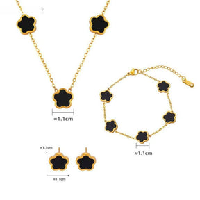 Colar e Pulseira Trevo - Brinde Brinco - Sundian - Sundian