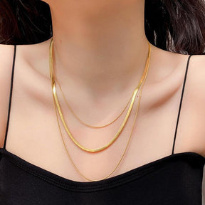 Colar Triplo Minimalista Banhado a Ouro 18k - Sundian - Sundian