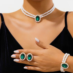Conjunto Colar, Pulseira e Brinco de Pérolas - Sundian - Sundian