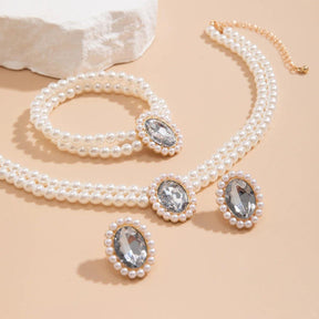 Conjunto Colar, Pulseira e Brinco de Pérolas - Sundian - Sundian