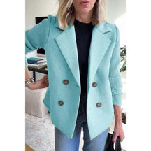 SORELLE™ - Elegant Knit-Sleeve Blazer