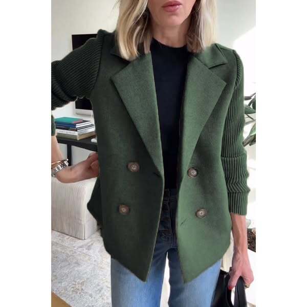SORELLE™ - Elegant Knit-Sleeve Blazer