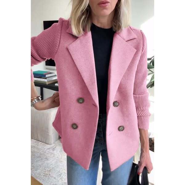 SORELLE™ - Elegant Knit-Sleeve Blazer