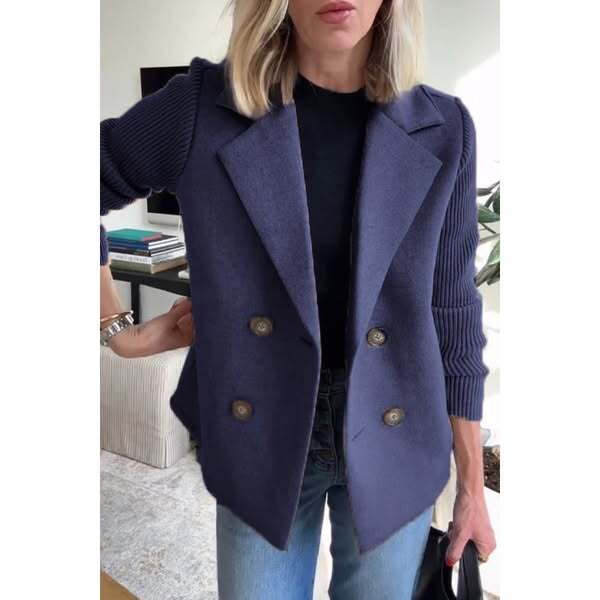 SORELLE™ - Elegant Knit-Sleeve Blazer