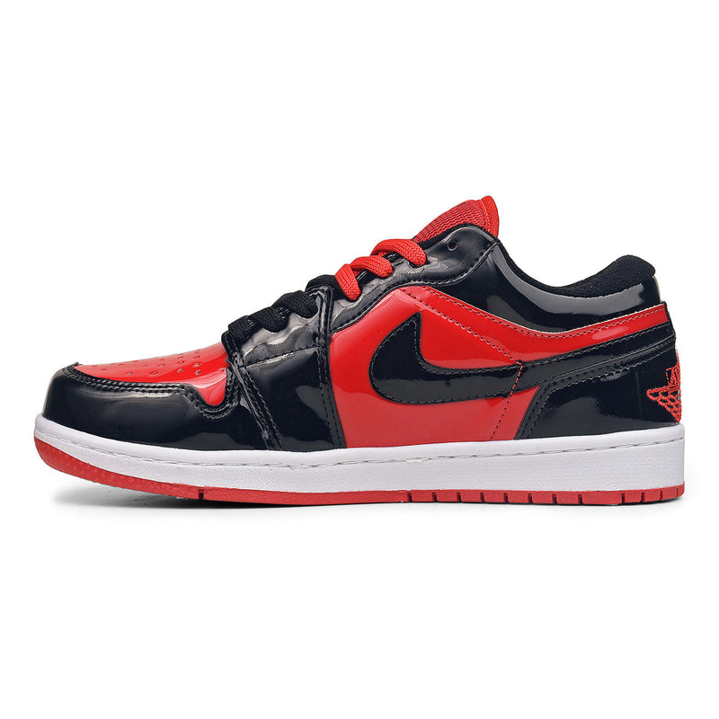 Air Jordan Low Preto e Vermelho Verniz