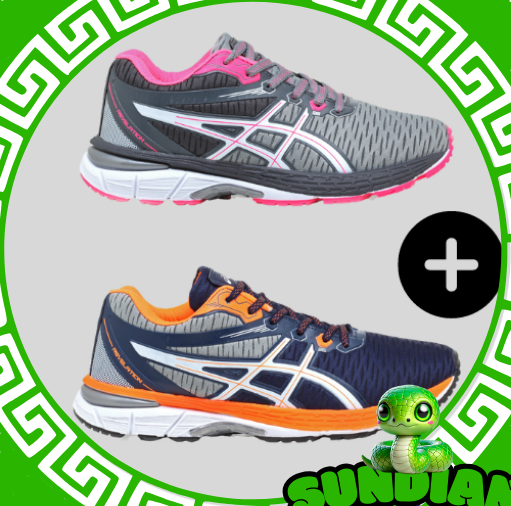 2 PARES Asics Revelation MASC e FEM COMPRE 1 LEVE 2