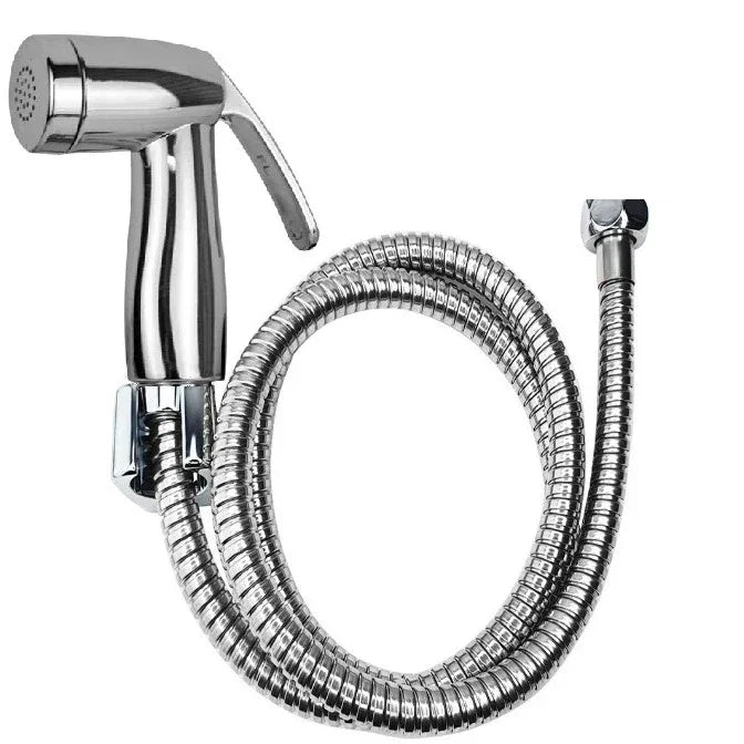Complete Hygienic Shower 1.20m Chrome Metal with Shower Head
