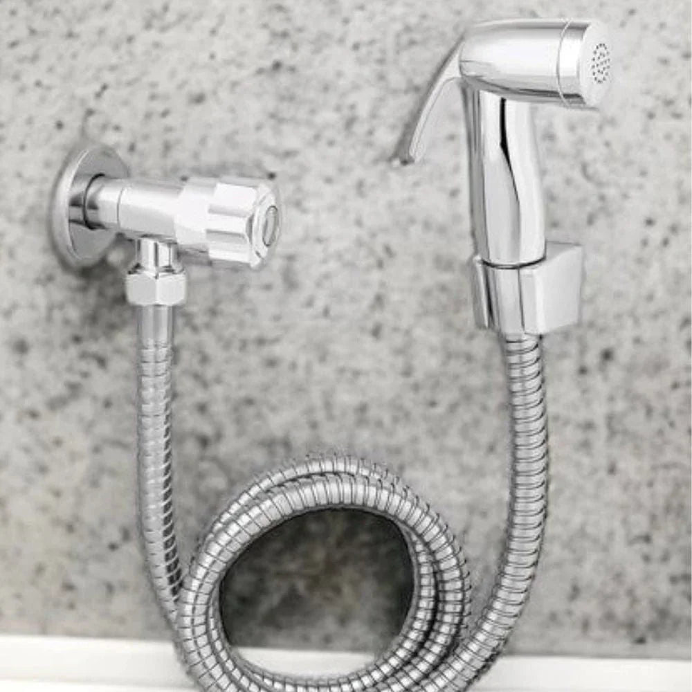 Complete Hygienic Shower 1.20m Chrome Metal with Shower Head