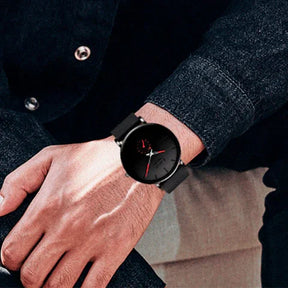 Minimalist Stainless Steel Watch – Elegance Black – Charming look to shine
