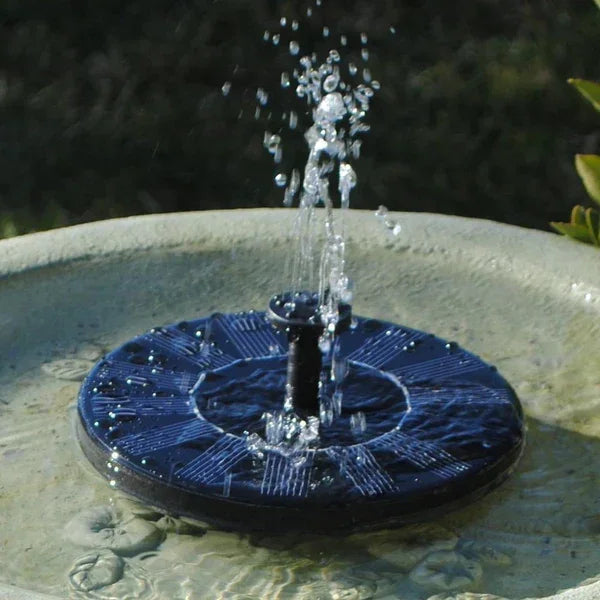Fuente para pájaros con panel solar - Decoración de jardín