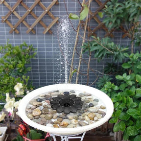 Fuente para pájaros con panel solar - Decoración de jardín