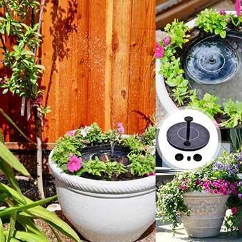 Fuente para pájaros con panel solar - Decoración de jardín