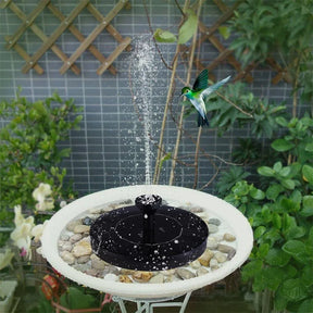 Fuente para pájaros con panel solar - Decoración de jardín