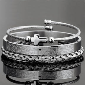 Pulsera Crucifijo - 3 piezas