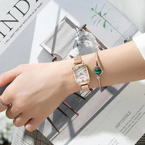 Seraphina Rectangular Watch and Bracelet 