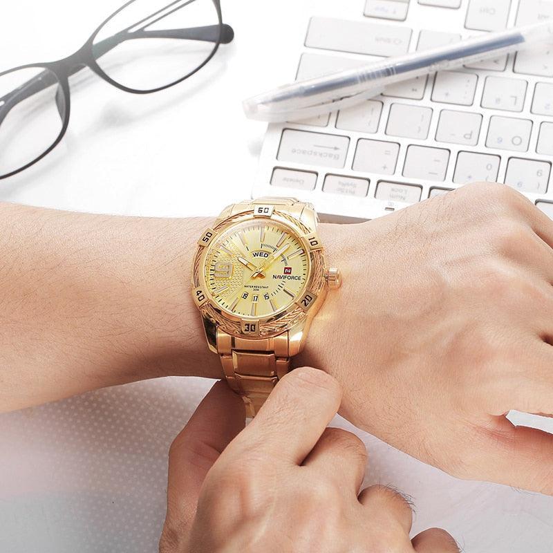 Relógio Casual Masculino Luxury Gold - Original – Elegância e conforto para o dia a dia