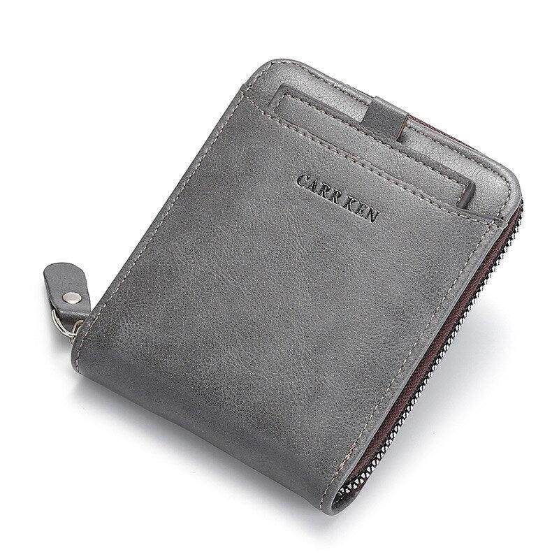 Carteira de Couro Masculina Carr Ken com Zíper Slim