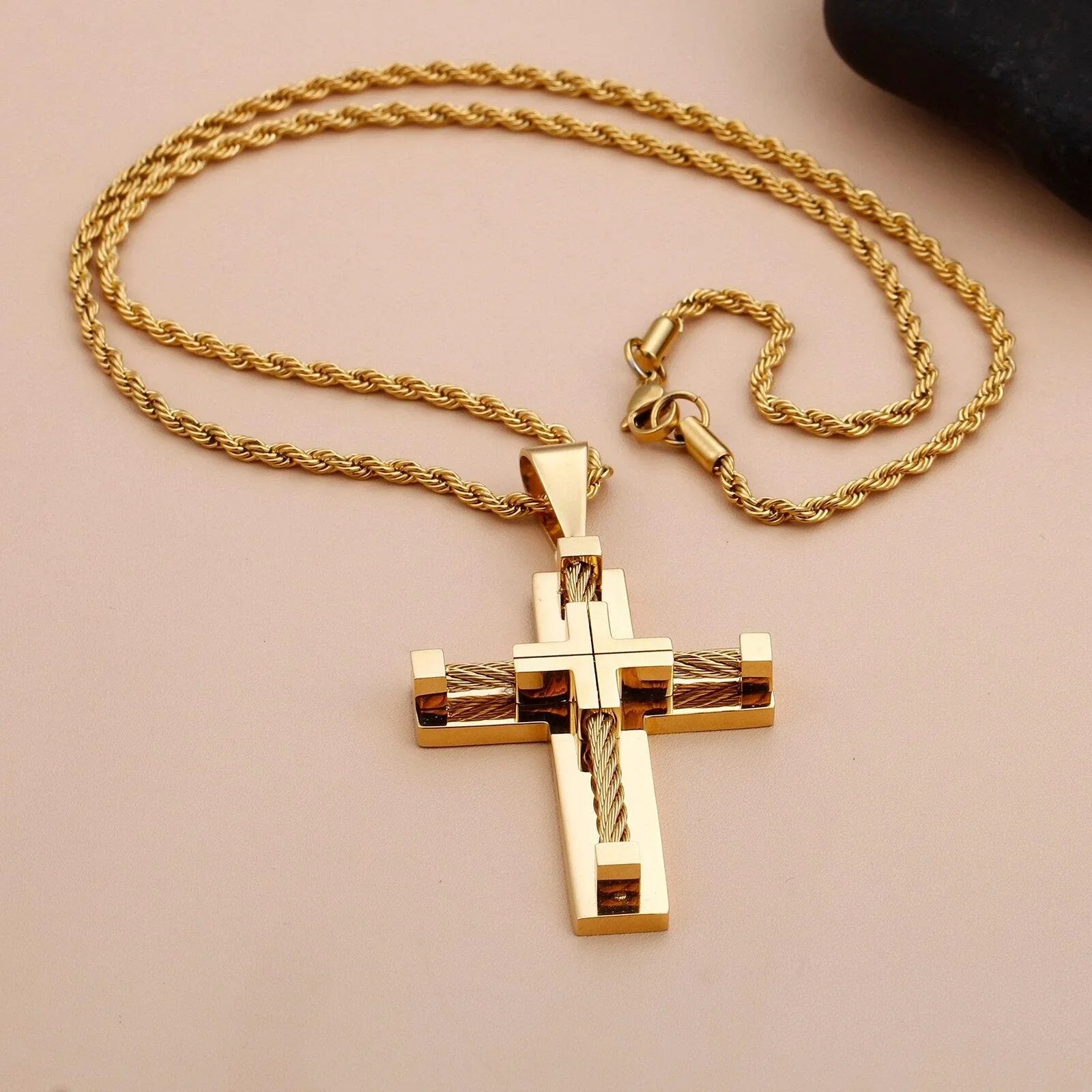 Steel Crucifix Chain - Holy Cross