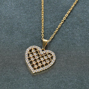 Colar Coração de Brilhantes Banhado a Ouro 18K