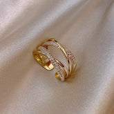 Anel Camelia com Cristais e Banhado 18K - Sundian
