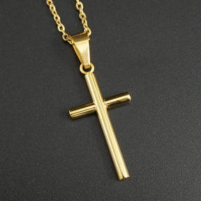 Steel Chain and Pendant - Crucifix
