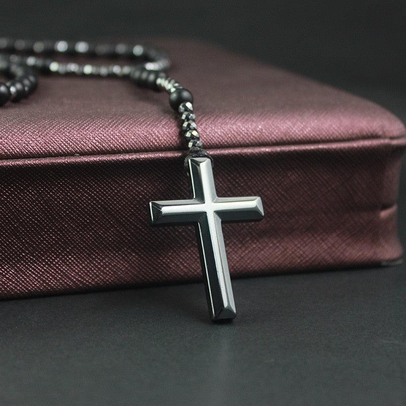 Natural stone rosary - Black Rosary