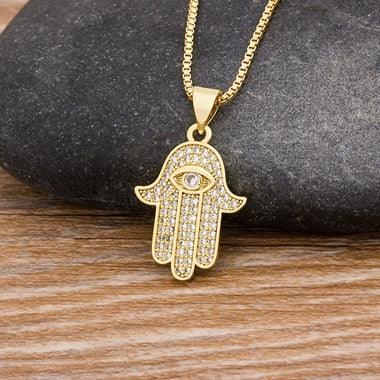 Collar de vitrales con circonitas - Hamesh