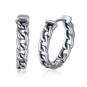 Par de pendientes de cadena de acero inoxidable 316L