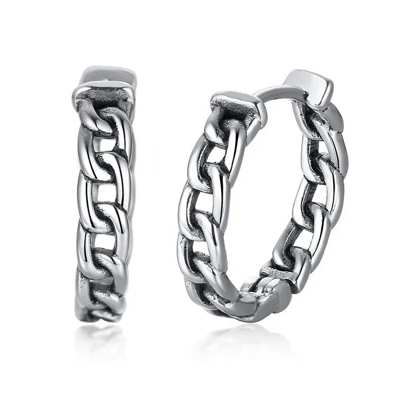 Par de pendientes de cadena de acero inoxidable 316L