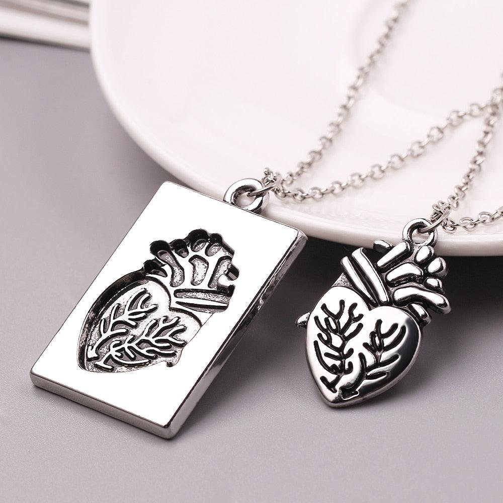 Conjunto de collar para parejas - Dos corazones