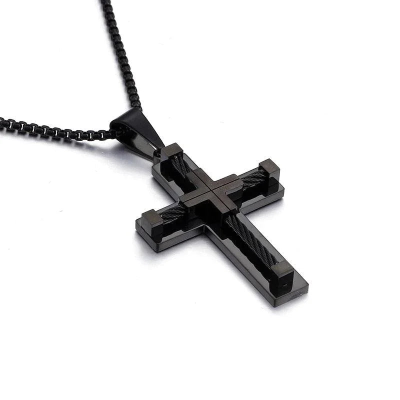 Steel Crucifix Chain - Holy Cross
