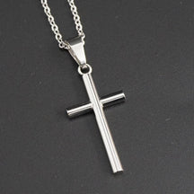 Steel Chain and Pendant - Crucifix