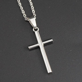 Steel Chain and Pendant - Crucifix