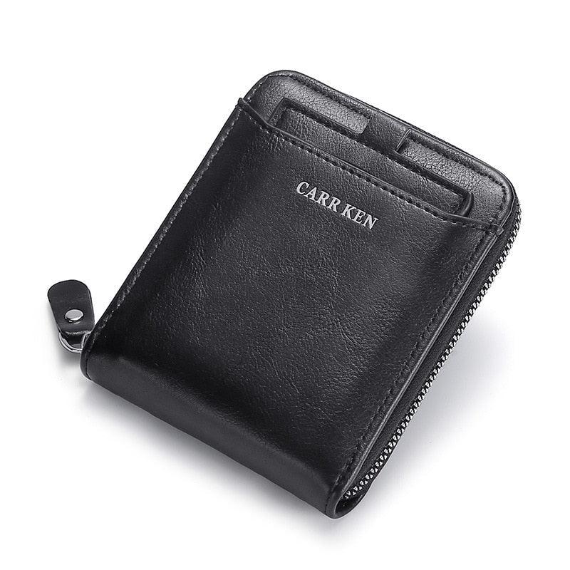 Carteira de Couro Masculina Carr Ken com Zíper Slim
