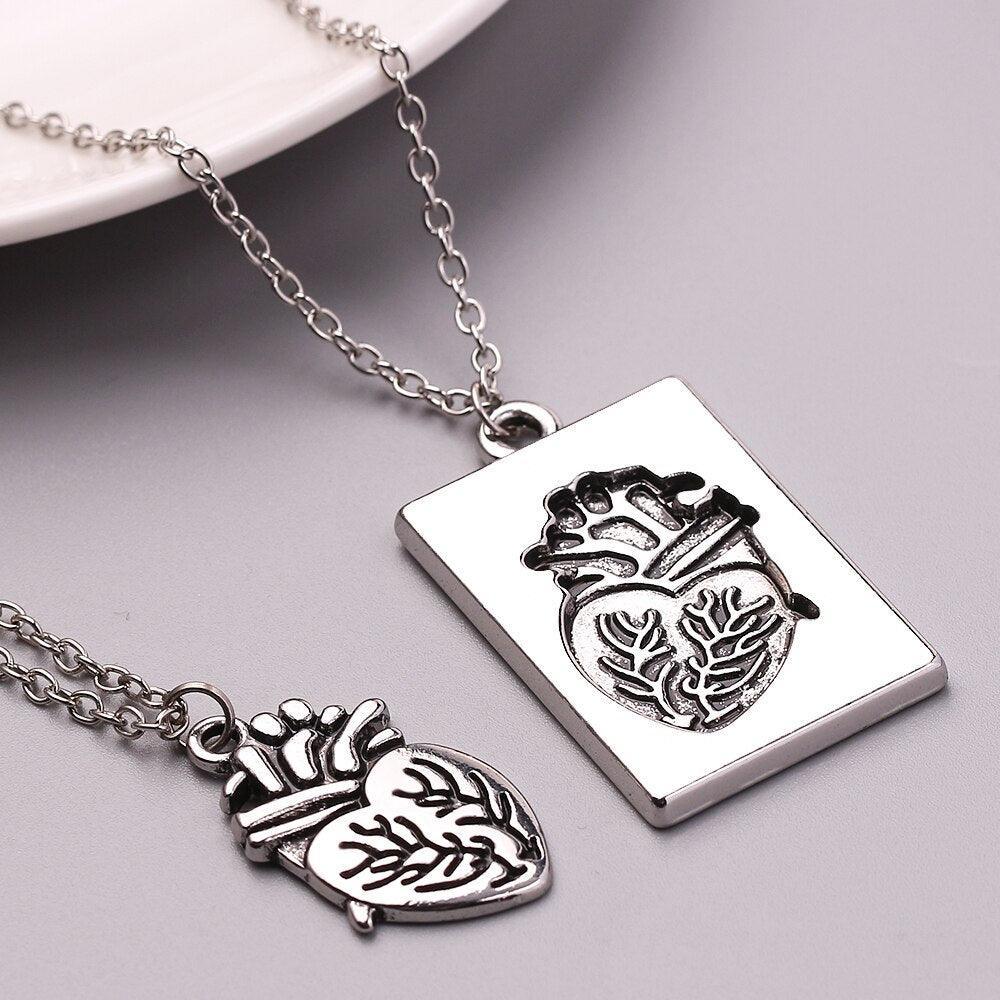 Conjunto de collar para parejas - Dos corazones
