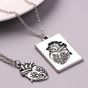 Conjunto de collar para parejas - Dos corazones